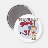 Aimant J'ai 3 Tshirts et cadeaux pour filles d'anniversai (Recto/Verso)