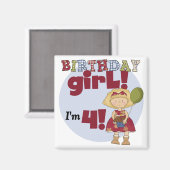 Aimant J'ai 4 T-shirts et cadeaux pour filles d'anniversa (Recto/Verso)