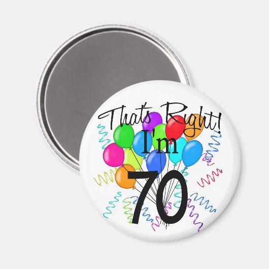 Aimant J'ai 70 ans - Anniversaire (Recto/Verso)