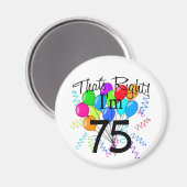 Aimant J'ai 75 ans - Anniversaire (Recto/Verso)