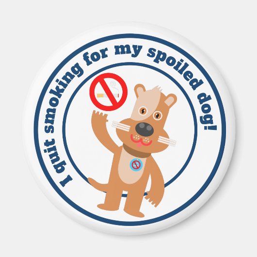 Aimant J'ai arrêté de fumer pour mon chien (Devant)