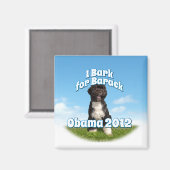 Aimant J'ai Barack pour Barack, Bo le premier chien Obama (Recto/Verso)