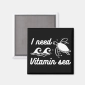 Aimant J'ai besoin de la tortue marine vitamine (Recto/Verso)
