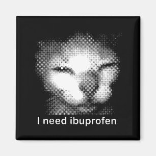 Aimant J'ai besoin de l'Ibuprofène Chat Mème Drôle Silly