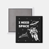 Aimant J'ai besoin d'un Geek spatial (Recto/Verso)