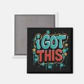 Aimant J'AI ÇA Typographie Motivationnelle de Style Graff (Recto/Verso)