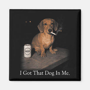 Aimant J'ai ce chien en dachshund drôle qui fume pour hom