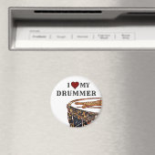 Aimant J'AI * COEUR* MON DRUMMER Snare Drumstick Drumstic (In Situ (Lave-vaisselle))