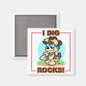 Aimant J'Ai Creusé Des Rochers ! Carré (Recto/Verso)