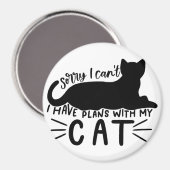 Aimant J'ai des plans avec mon chat (Recto/Verso)