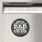 Aimant J'ai deux titres Papa et Pop-Pop Circle (In Situ (Lave-vaisselle))