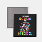 Aimant J'ai écrasé 100 jours d'école Motocross (Recto/Verso)