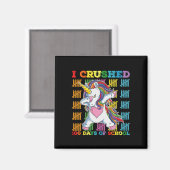 Aimant J'Ai Écrasé 100 Jours D'École Unicorne (Recto/Verso)