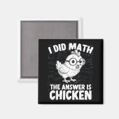 Aimant J'ai fait des maths, la réponse est poulet drôle m (Recto/Verso)