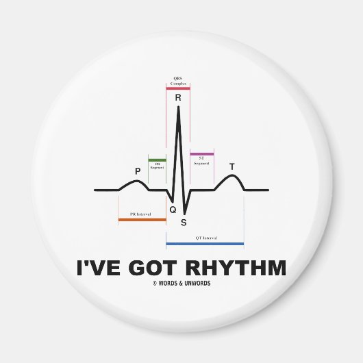 Aimant J'ai le rythme (ECG - EKG Heart Beat) (Devant)