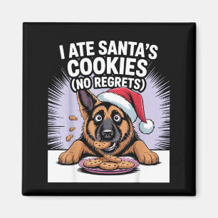 Aimant J'ai Mangé Les Cookies De Santa Chien Drôle De Noë