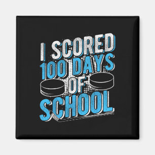 Aimant J'ai marqué 100 jours de hockey à l'école _2