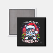 Aimant J'ai Mis En Pause Mon Jeu Pour Noël Chat Cool Avec (Recto/Verso)