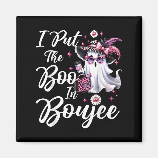 Aimant J'Ai Mis Le Boo À Boujee Ghost Funny Nk Leopard Ha (Devant)