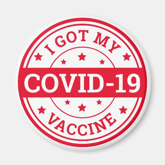 Aimant J'Ai Mon Vaccin Convid-19 (Devant)