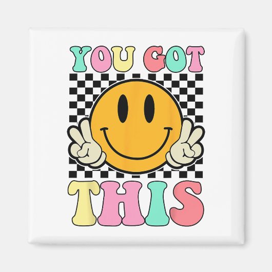 Aimant J'Ai Obtenu Ce Retro Smile Motivational Testing Da (Devant)