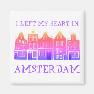 Aimant J'ai quitté mon coeur à Amsterdam Holland Canal Ma