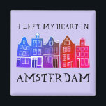 Aimant J'ai quitté mon coeur à Amsterdam Holland Canal Ma<br><div class="desc">Décorez votre maison avec ce doux tourbillon Amsterdam abrite l'aimant de l'art motif. Faites un grand cadeau de ménage, d'anniversaire ou de mariage! Vous pouvez le customiser et modifier ou ajouter du texte. Consultez ma boutique pour plus de couleurs et de motifs ! Et plus d'articles assortis comme des totes,...</div>