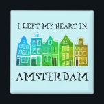 Aimant J'ai quitté mon coeur à Amsterdam Holland Canal Ma<br><div class="desc">Décorez votre maison avec ce doux tourbillon Amsterdam abrite l'aimant de l'art motif. Faites un grand cadeau de ménage, d'anniversaire ou de mariage! Vous pouvez le customiser et modifier ou ajouter du texte. Consultez ma boutique pour plus de couleurs et de motifs ! Et plus d'articles assortis comme des totes,...</div>