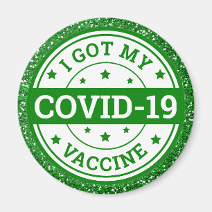 Aimant J'ai reçu mon vaccin contre la Covid-19 à paillett