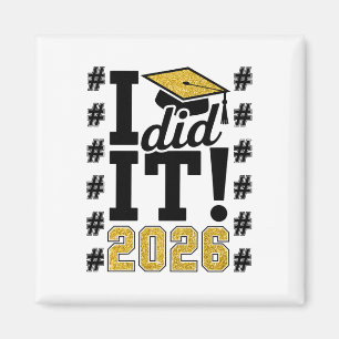 Aimant J'ai Réussi 2026 Diplômé Chapeau Drôle de Remise d