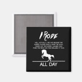 Aimant J'Ai Roulé Toute La Journée Cheval Équitation Équi (Recto/Verso)