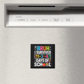 Aimant J'ai survécu 100 jours d'école Bruh Groovy équatio (In Situ (Lave-vaisselle))