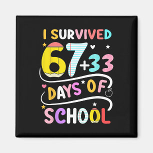 Aimant J'ai survécu 100 jours d'école plus intelligent 67