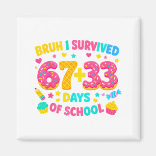 Aimant J'ai survécu 67 + 33 jours de glaces qui coulent à