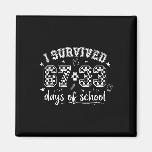 Aimant J'ai survécu 67 33 jours d'école Prof de maths drô (Devant)