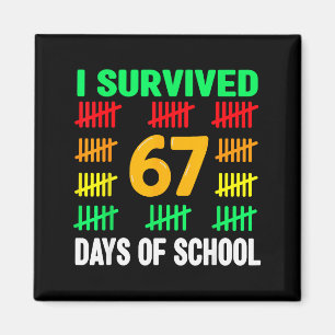 Aimant J'ai survécu 67 jours d'école 6 7 T-shirt Enfants 