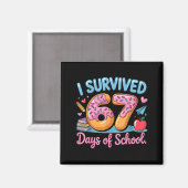 Aimant J'ai survécu 67 jours d'école - Enseignants Élèves (Recto/Verso)