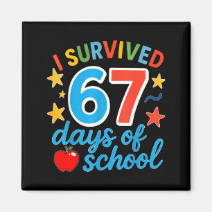 Aimant J'ai survécu 67 jours d'école Mème drôle Professeu
