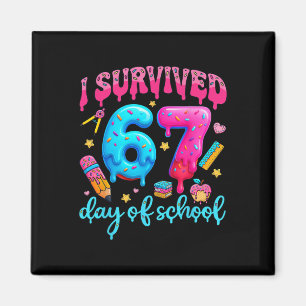 Aimant J'ai survécu 67 jours d'école Six Sept Mème Enseig