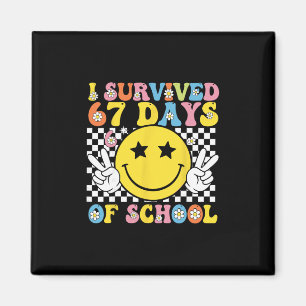 Aimant J'ai survécu 67 jours d'école Six Seven Mème pour