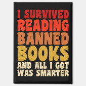 Aimant J'Ai Survécu À La Lecture Interdits Livres Drôle C (Recto)