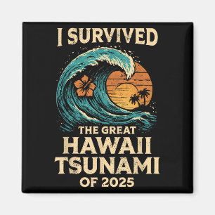 Aimant J'Ai Survécu Au Grand Tsunami D'Hawaï De 2025 Drôl