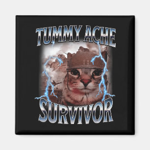 Aimant J'Ai Survécu Aujourd'Hui Tummy Ache Survivor Funny