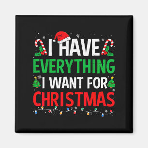 Aimant J'ai tout ce que je veux pour Noël Pyjama Couple