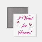 Aimant J'ai voté pour Sarah ! (Recto/Verso)
