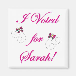 Aimant J'ai voté pour Sarah !