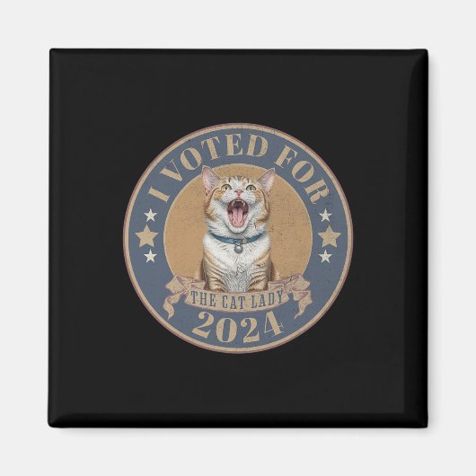Aimant J'Ai Voté Pour Son Kamala Harris La Chat Lady Funn (Devant)