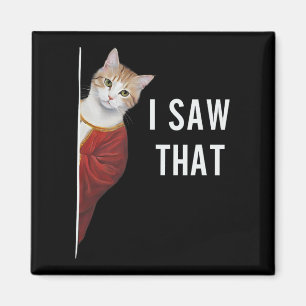 Aimant J'Ai Vu Que Drôle Kitten Cute Chat Noël Jésus G