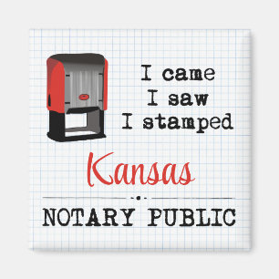Aimant J'Ai Vu Stampé Notaire Public Kansas