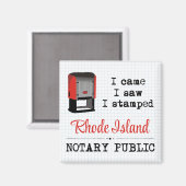 Aimant J'Ai Vu Un Notaire Bloqué Public Rhode Island (Recto/Verso)
